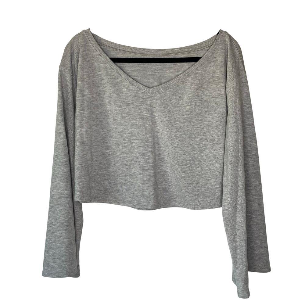 Lululemon Heathered Gray Show Your Depth Long Sleeve Top Size XL Activewear
